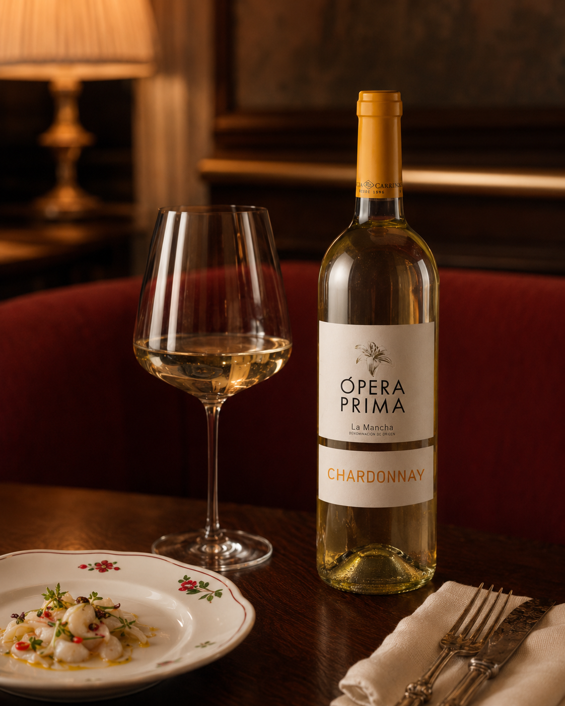 Opera Prima Chardonnay White Wine bottle